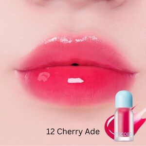 Tocobo 12 Cherry Ade Juicy Berry Plumping Lip Oil- vegan, mild minty, red pink